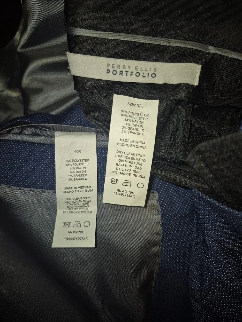 Perry Ellis Portfolio Classic Blue Textured Suit Set